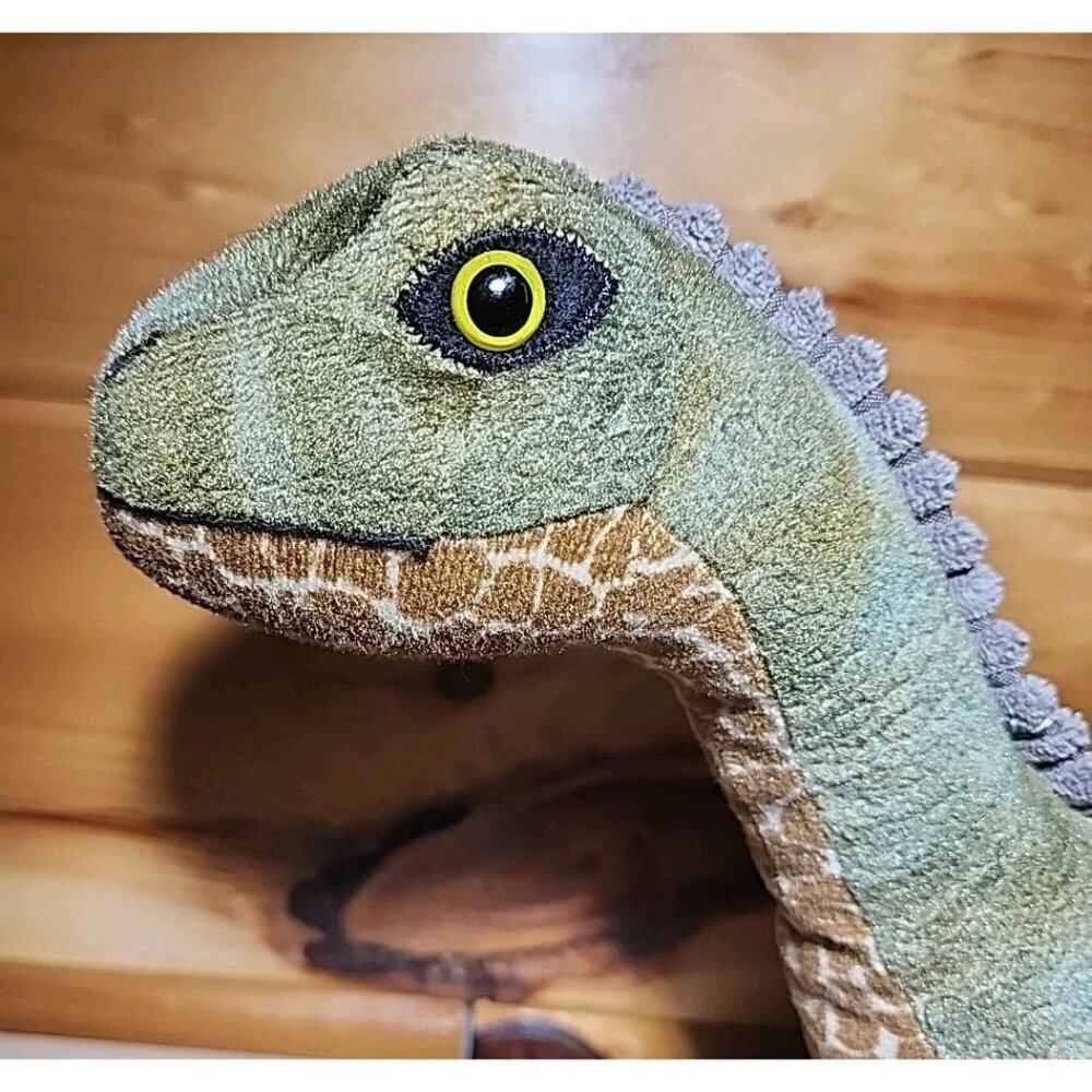 Petting Zoo Stuffed Dino Plush Green 20 inches Long Dinosaur - Picture 2 of 11